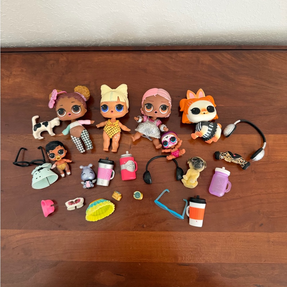 LOL Surprise Dolls and Accessories Lot of 3 Dolls 2 Babies And Pets Toy Girlhood